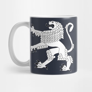 Heraldic Rampant Lion (White) Mug